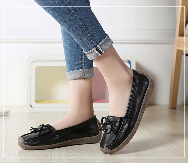 Mila Dames Loafer Zwarte Schoenen - Zwart