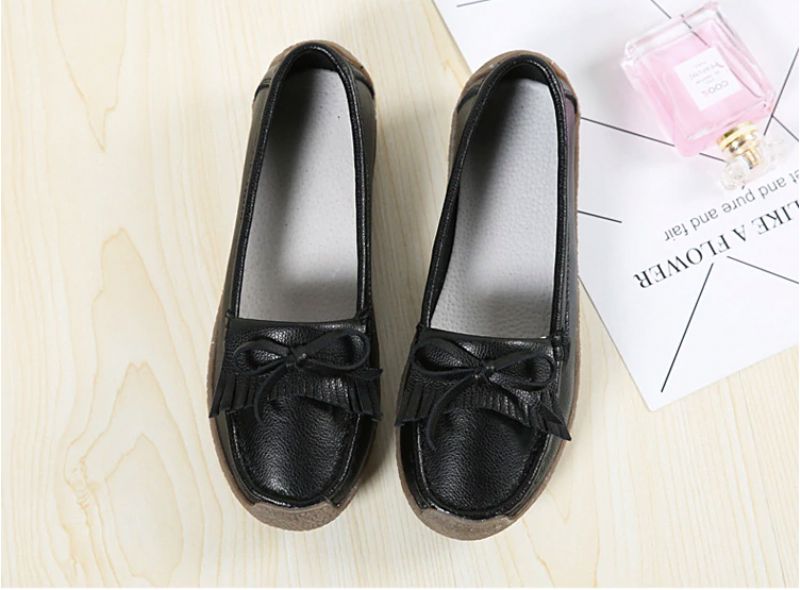 Mila Dames Loafer Zwarte Schoenen - Zwart
