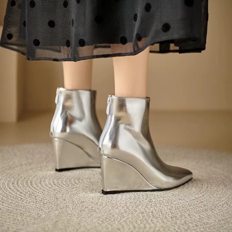 Mila Dames Wedges Laarzen - Goud