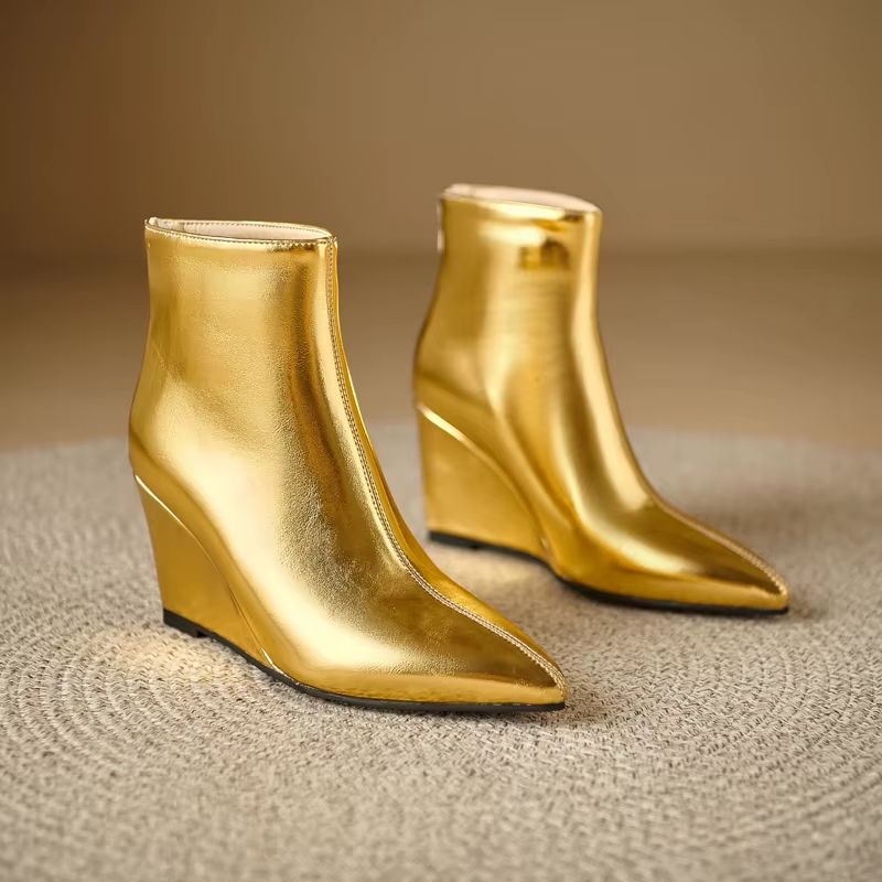 Mila Dames Wedges Laarzen - Goud