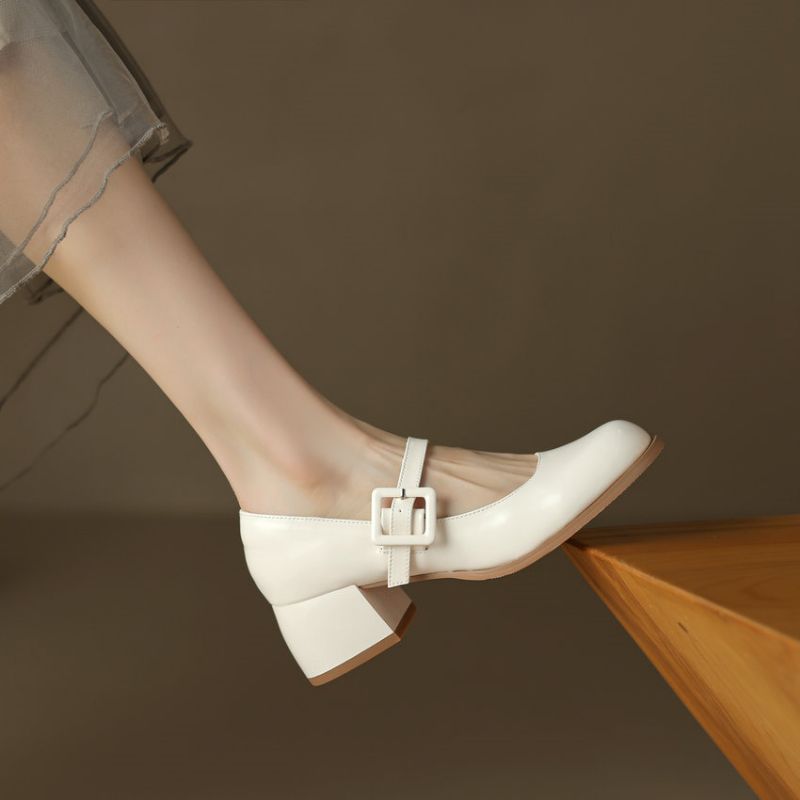 Milagros Dames Vierkante Mid Hak Pumps - Zwart