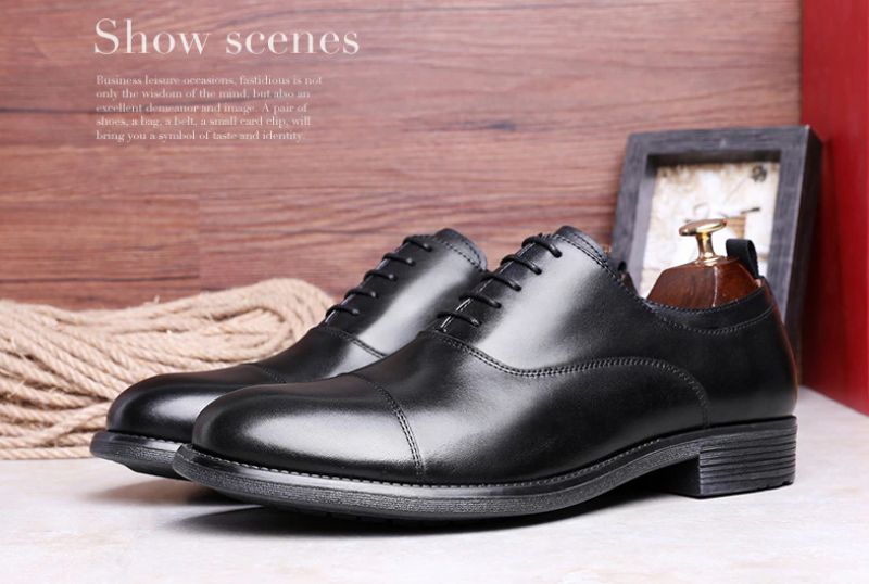 Milan Heren Leren Oxford Schoenen - Zwart
