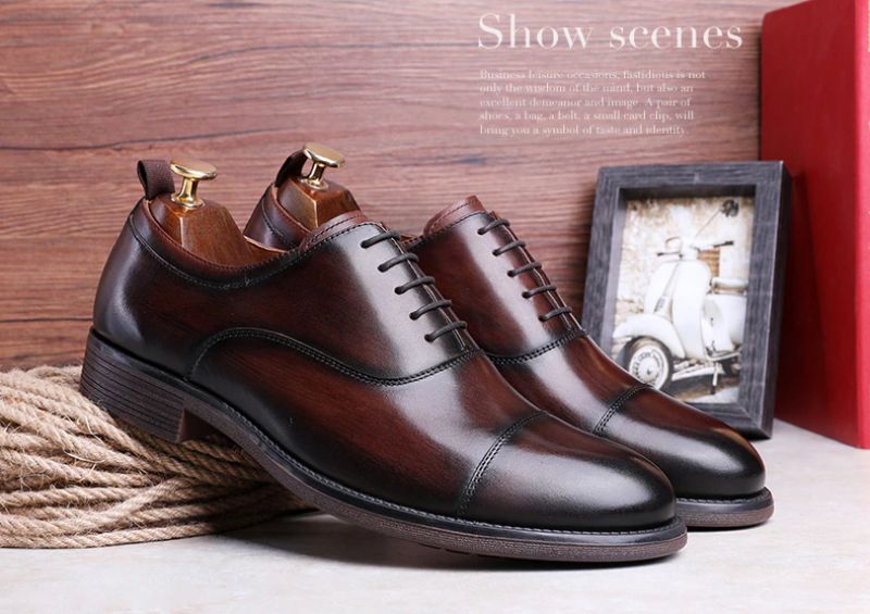 Milan Heren Leren Oxford Schoenen - Zwart