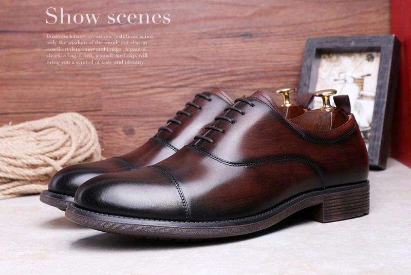 Milan Heren Leren Oxford Schoenen - Zwart