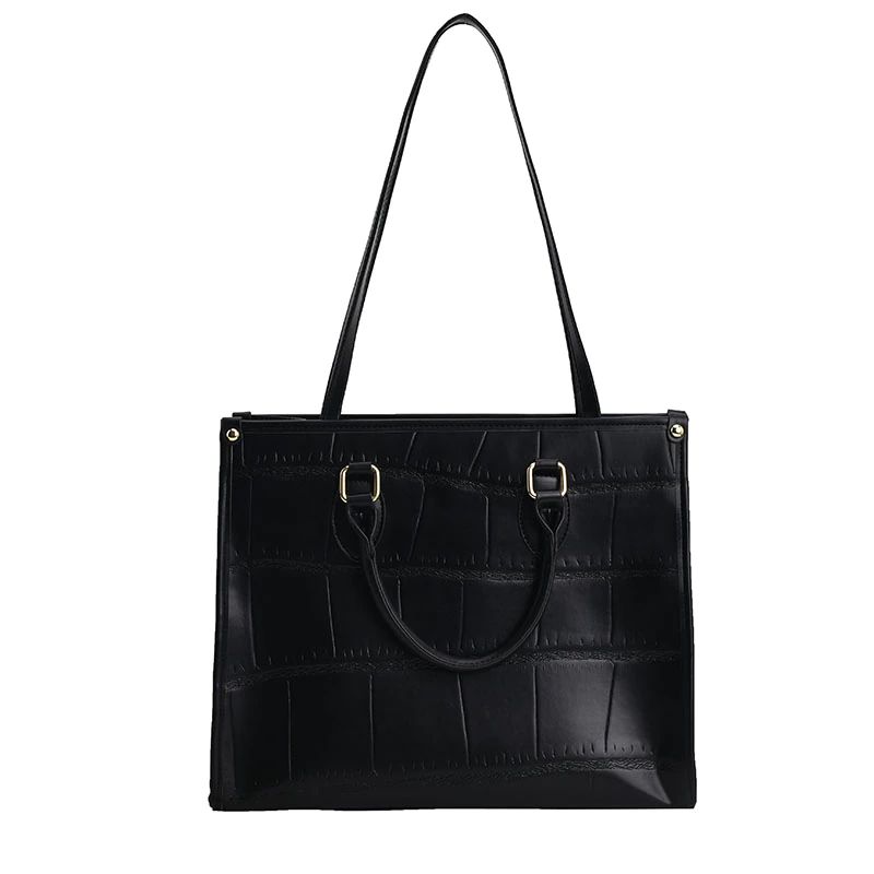 Milano Dames Grote Leren Crossbody Handtas - Zwart
