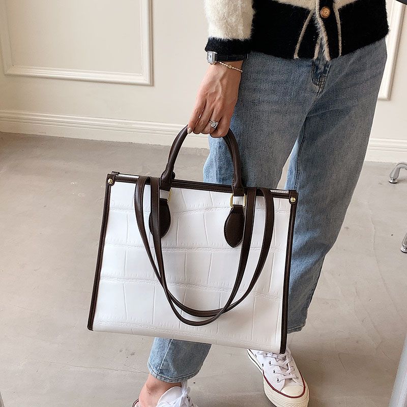 Milano Dames Grote Leren Crossbody Handtas - Zwart