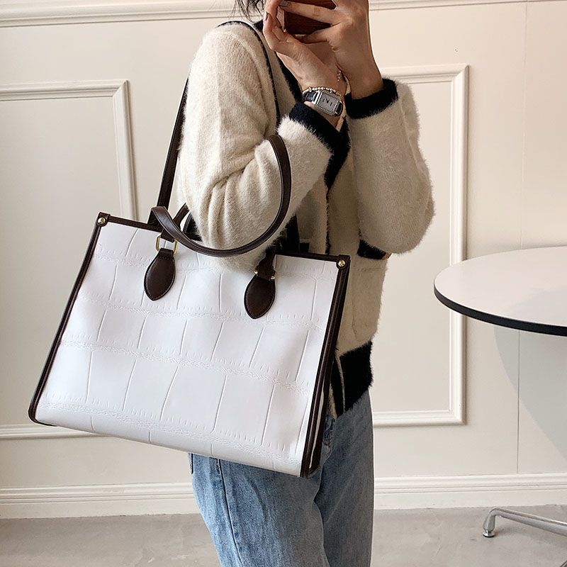 Milano Dames Grote Leren Crossbody Handtas - Zwart