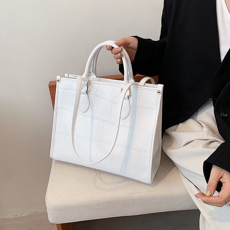 Milano Dames Grote Leren Crossbody Handtas - Zwart