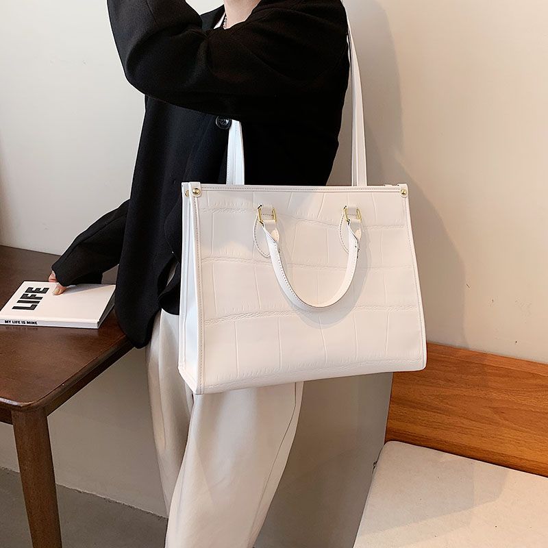 Milano Dames Grote Leren Crossbody Handtas - Zwart