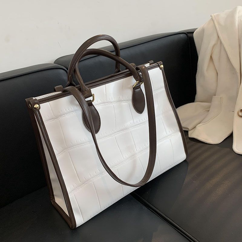 Milano Dames Grote Leren Crossbody Handtas - Zwart