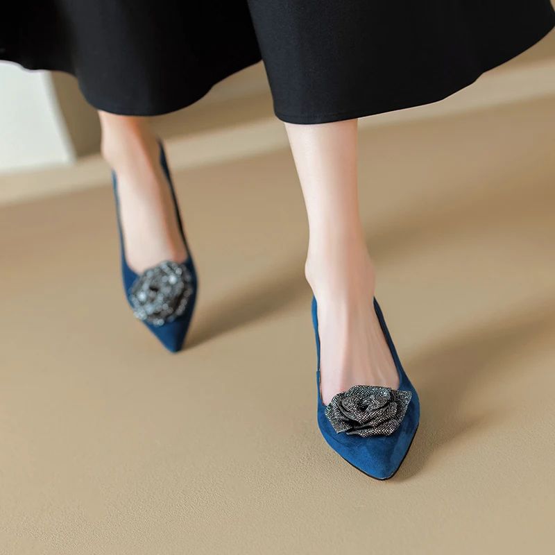 Milena Dames Leren Party Puntige Toe Pumps - Zwart