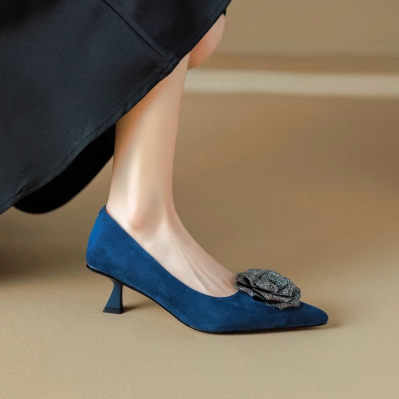 Milena Dames Leren Party Puntige Toe Pumps - Zwart