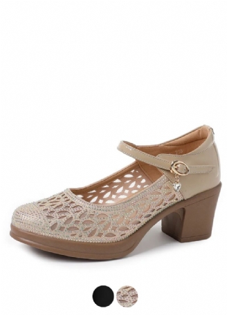 Miley Dames Hollow Leather Platform Pumps