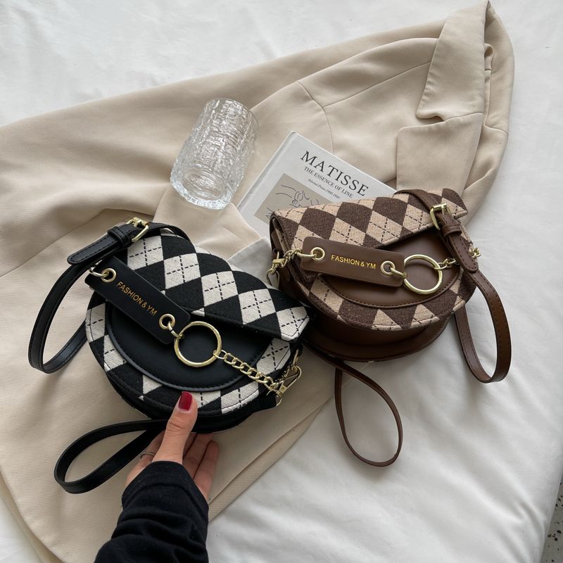 Milka Dames Mini Ketting Handvat Handtas - Zwart