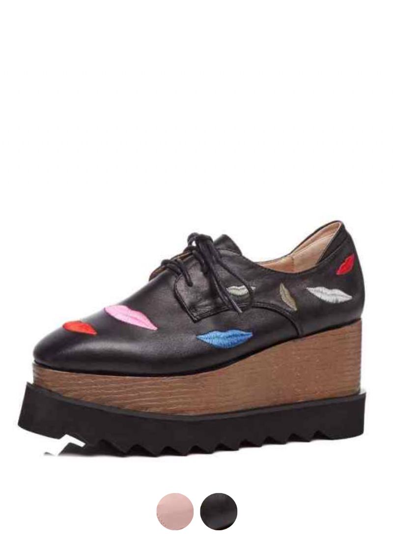 Miquel Dames Platform Zwarte Schoenen