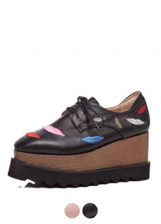 Miquel Dames Platform Zwarte Schoenen