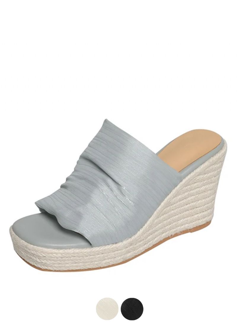 Mirtha Dames Geplooide Sandaal Wedges