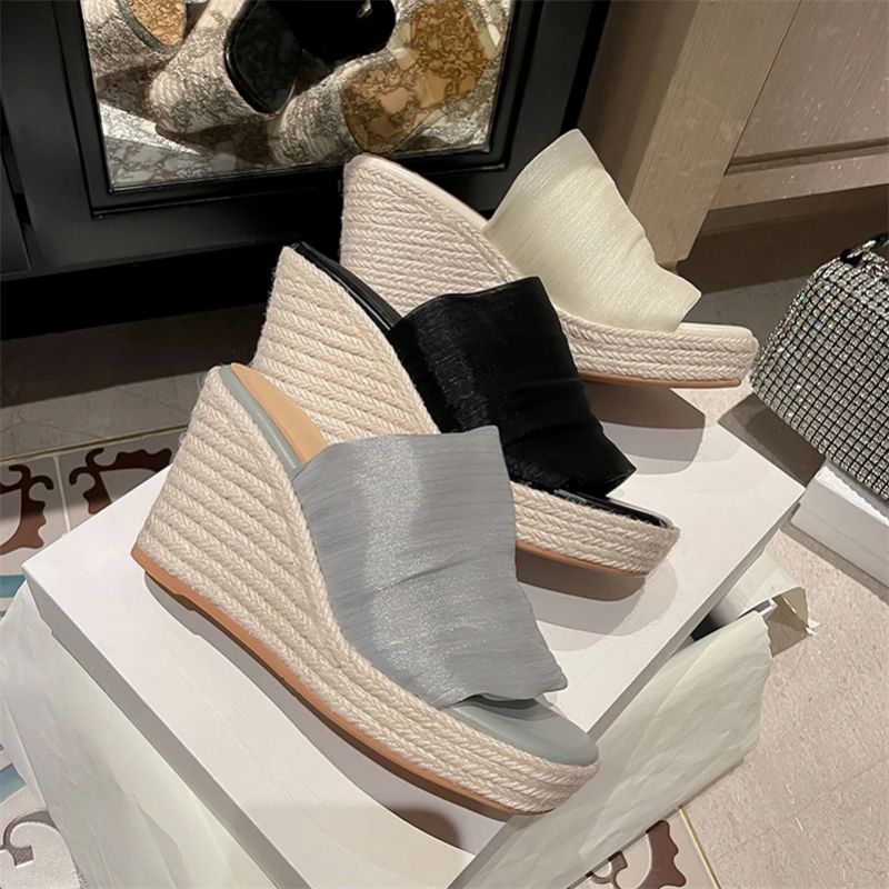 Mirtha Dames Geplooide Sandaal Wedges - Blauw