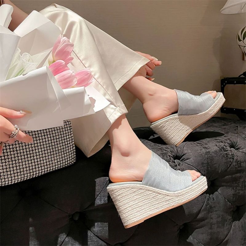 Mirtha Dames Geplooide Sandaal Wedges - Blauw