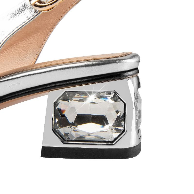 Mirtha Dames Mode Vierkante Neus Pumps - Zilver