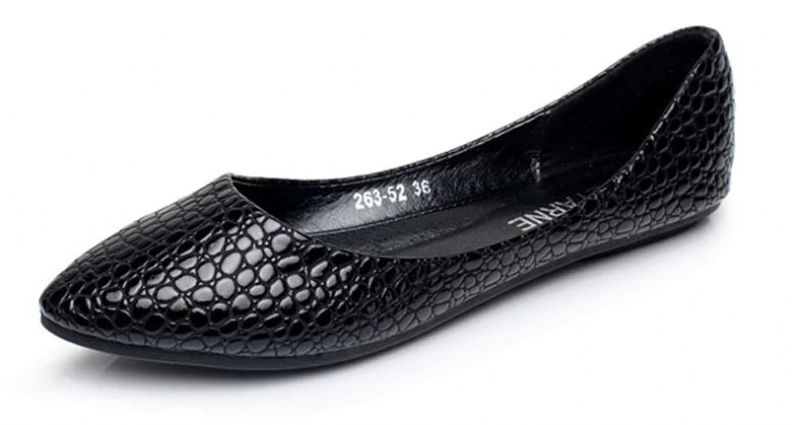 Modesta Dames Platte Casual Leren Schoenen - Zwart