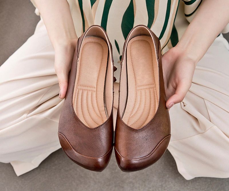 Moly Dames Platte Schoenen - Beige