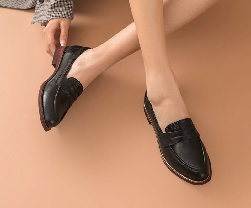 Monaco Dames Klassieke Loafer Schoenen - Zwart