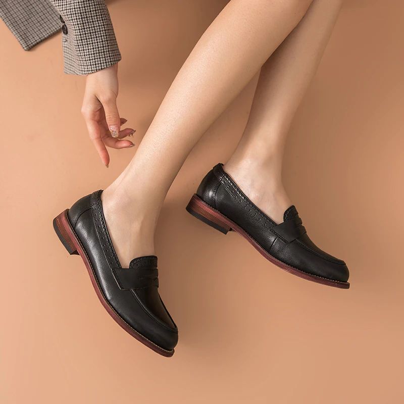Monaco Dames Klassieke Loafer Schoenen - Zwart