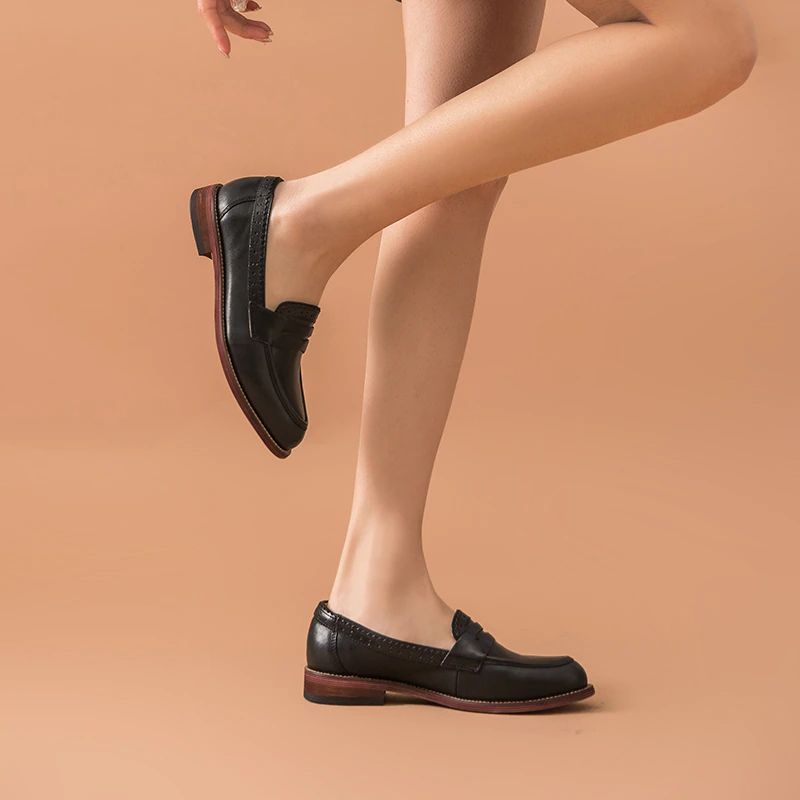 Monaco Dames Klassieke Loafer Schoenen - Zwart