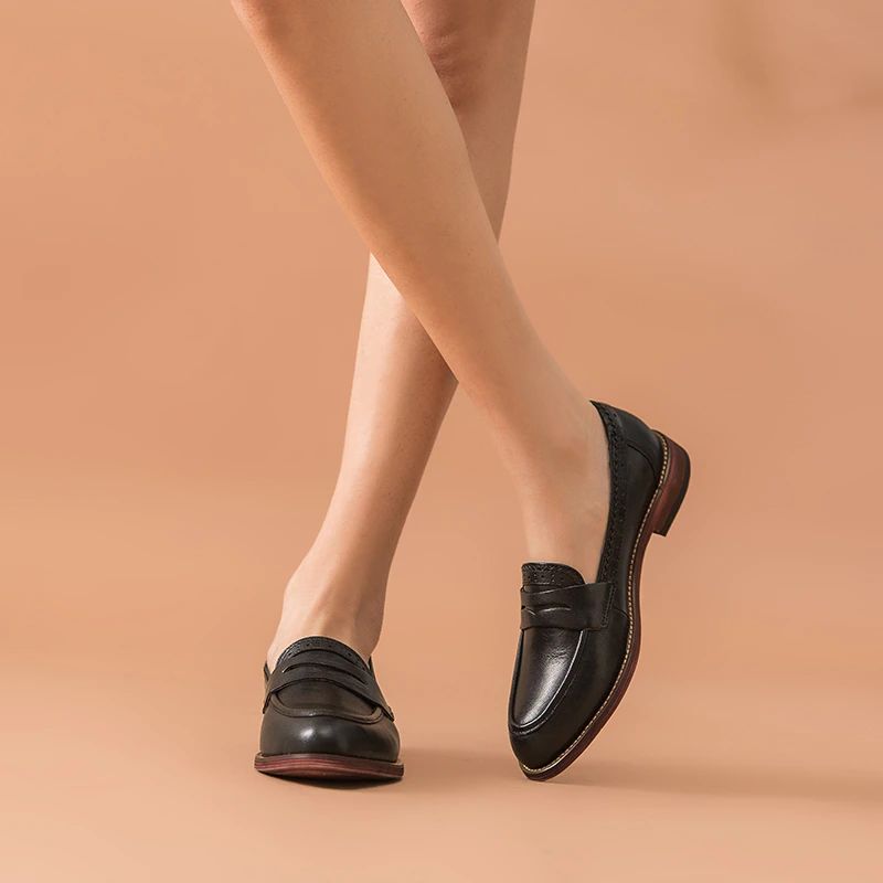 Monaco Dames Klassieke Loafer Schoenen - Zwart