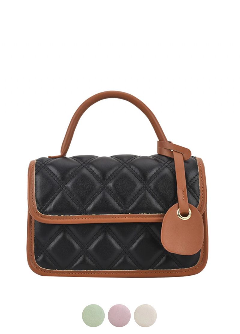 Monic Dames Kleine Gewatteerde Leren Handtas