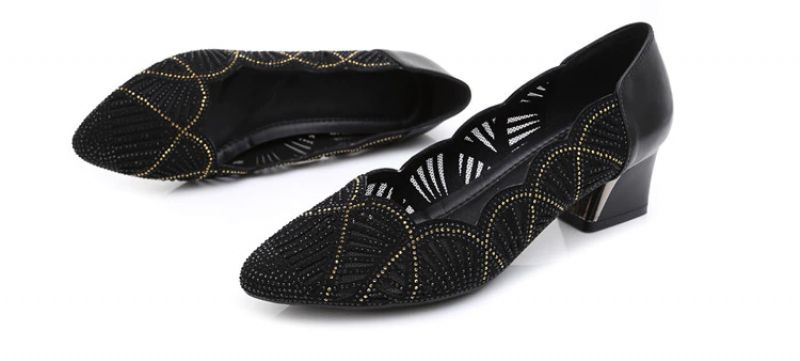 Monrroy Dames Comfortabele Pumps Schoenen - Zwart