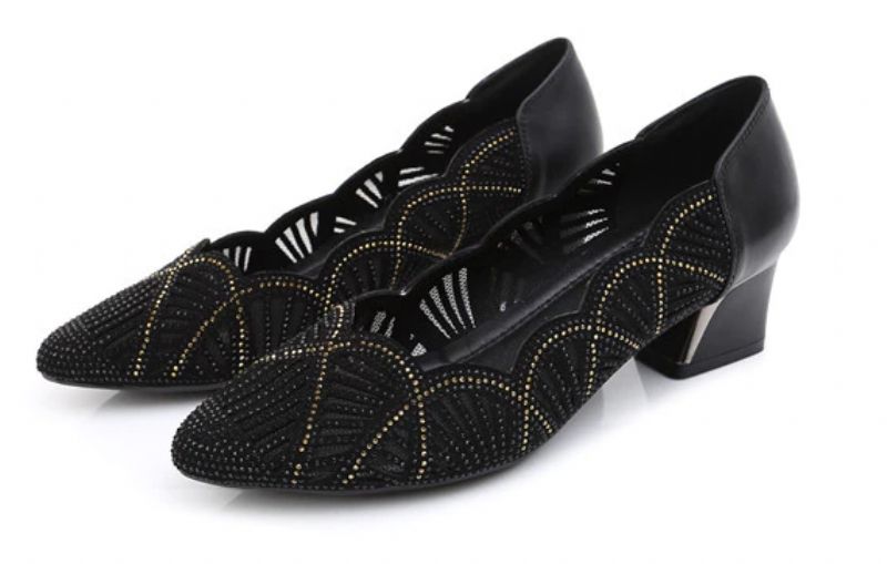 Monrroy Dames Comfortabele Pumps Schoenen - Zwart