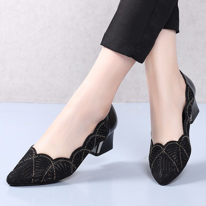 Monrroy Dames Comfortabele Pumps Schoenen - Zwart