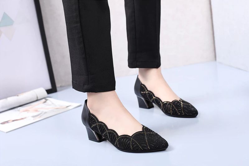 Monrroy Dames Comfortabele Pumps Schoenen - Zwart