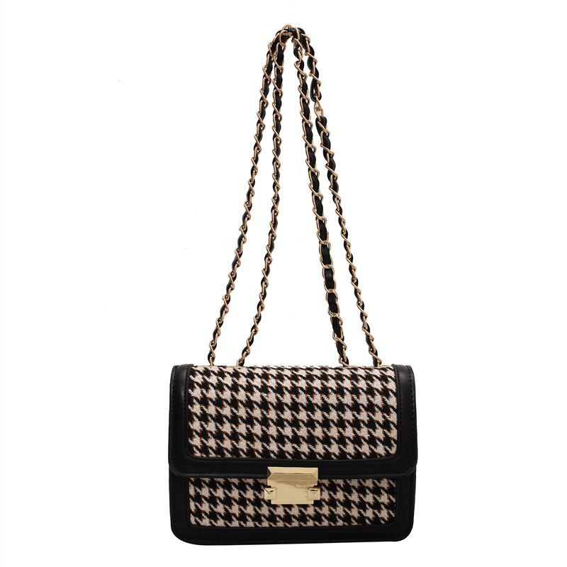 Monterey Dames Flap Schouder Handtas - Zwart raster