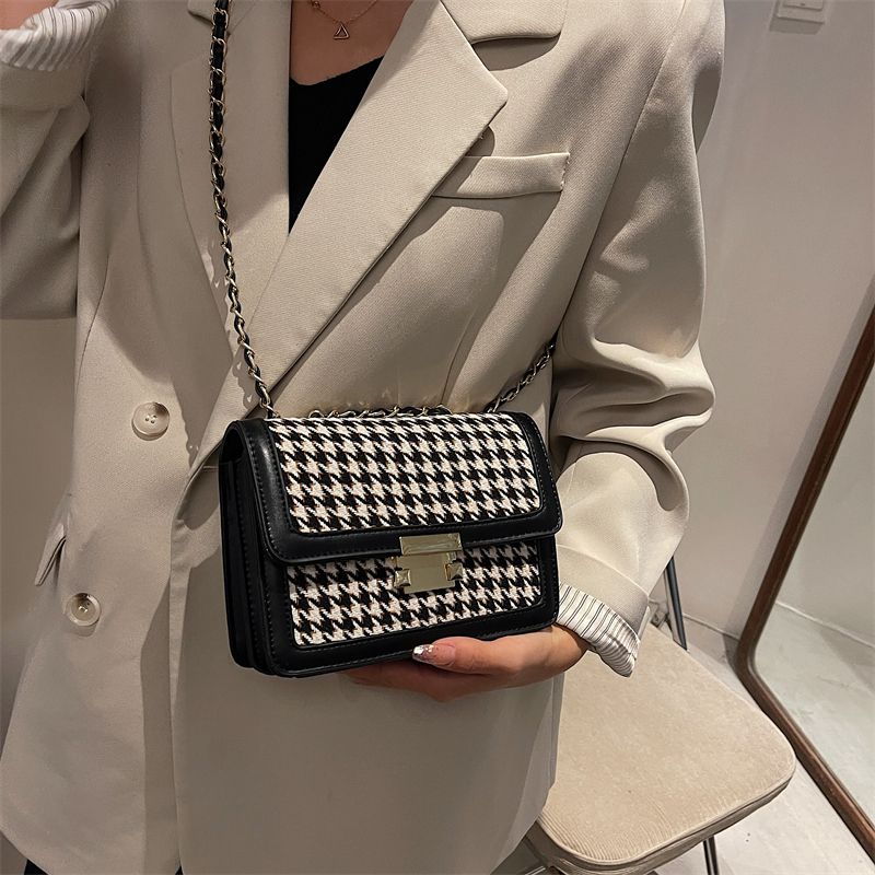 Monterey Dames Flap Schouder Handtas - Zwart raster