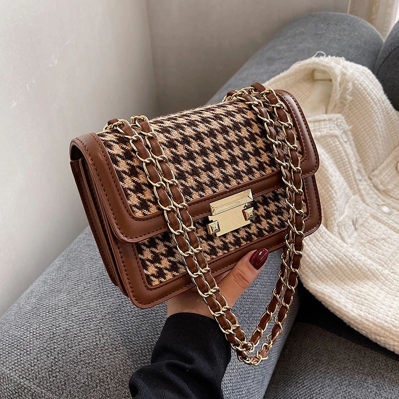 Monterey Dames Flap Schouder Handtas - Zwart raster
