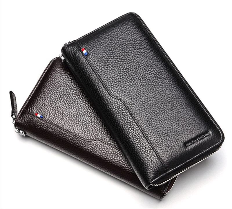 Moraes Heren Leren Clutch Portemonnees - Zwart