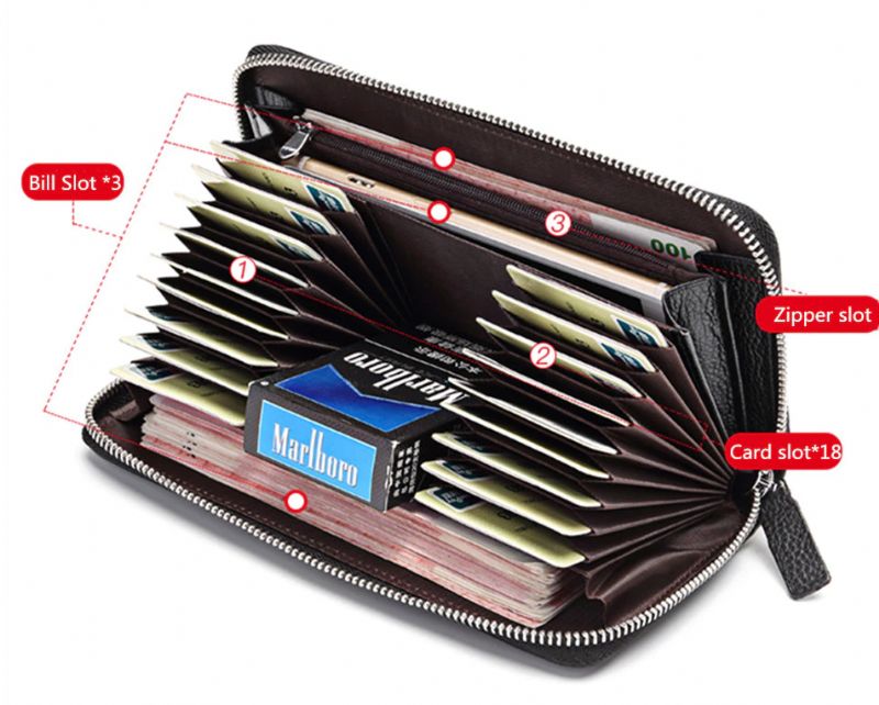 Moraes Heren Leren Clutch Portemonnees - Zwart