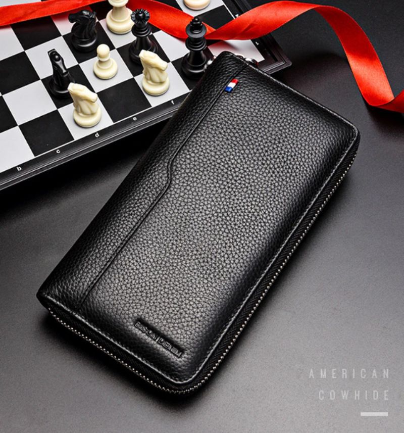 Moraes Heren Leren Clutch Portemonnees - Zwart