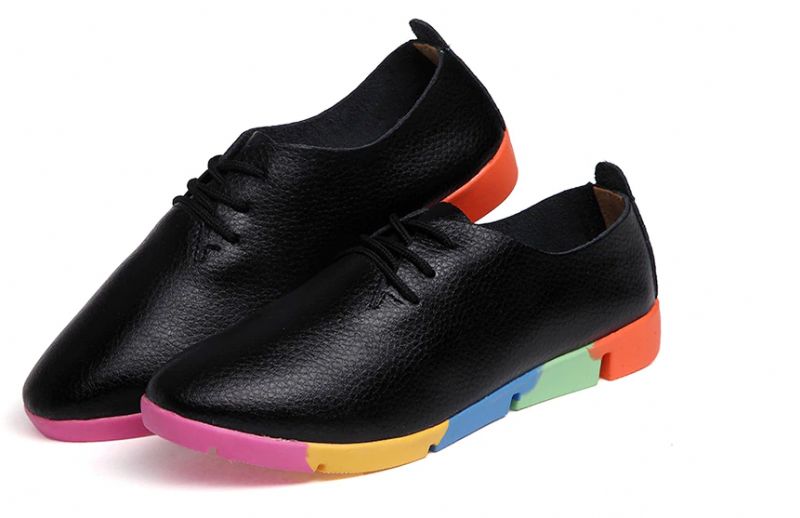 Morelti Damesschoenen Met Vetersluiting En Casual Platte Loafers - Zwart