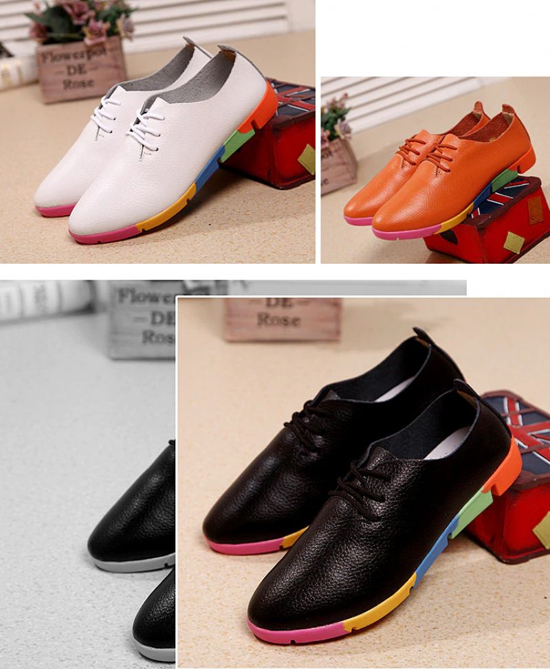 Morelti Damesschoenen Met Vetersluiting En Casual Platte Loafers - Zwart