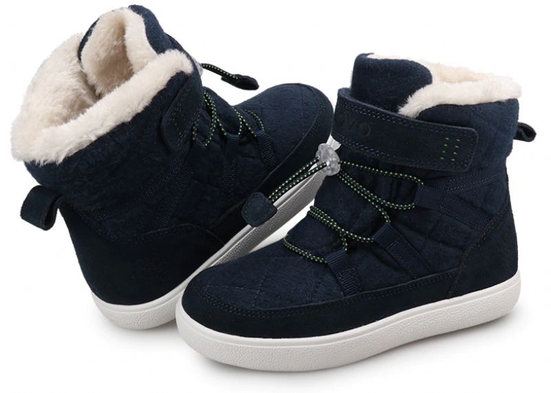 Muñoz Unisex Kinderen Winter Laarzen - Marineblauw Bont