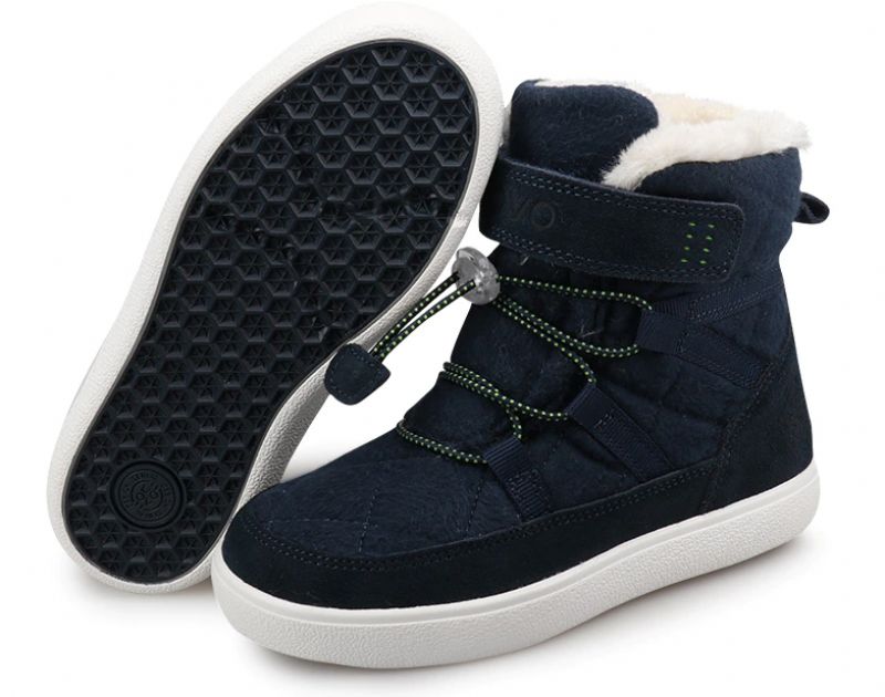 Muñoz Unisex Kinderen Winter Laarzen - Marineblauw Bont