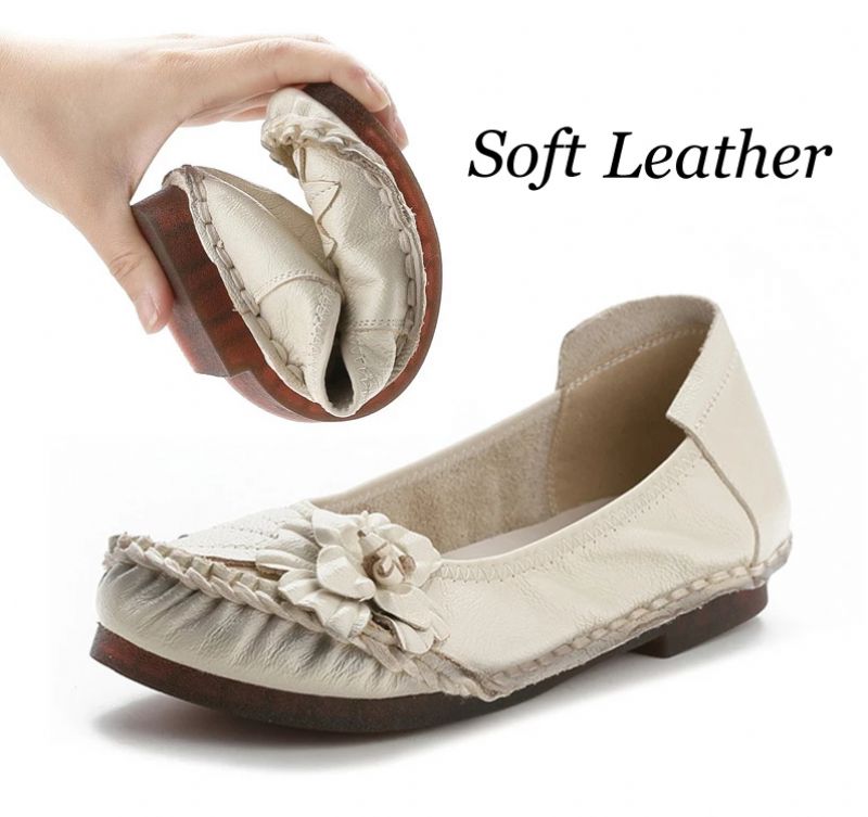 Nachi Dames Platte Schoenen - Beige