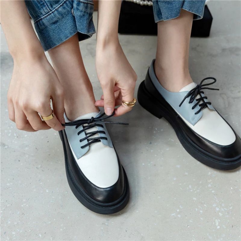Nadal Dames Loafer Leren Schoenen - Blauw