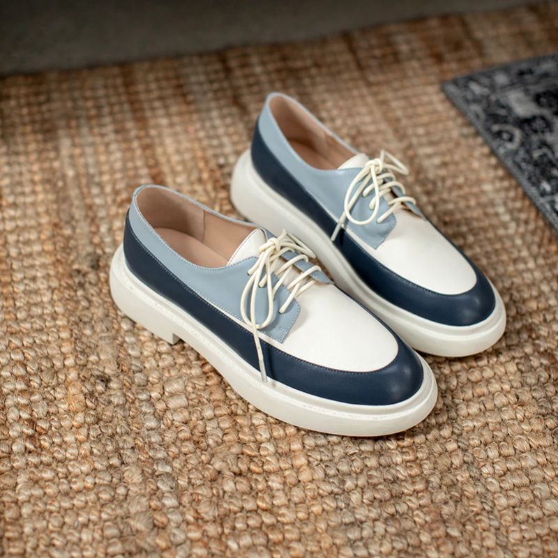 Nadal Dames Loafer Leren Schoenen - Blauw