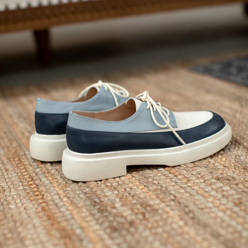 Nadal Dames Loafer Leren Schoenen - Blauw