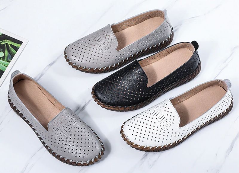 Nadia Dames Loafer Schoenen - Beige Hollow